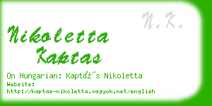 nikoletta kaptas business card